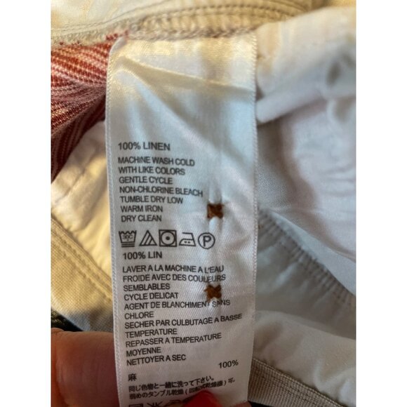 Tommy Bahama Red White Vertical Striped Mens Linen Shorts Sz 40 - Picture 10 of 10